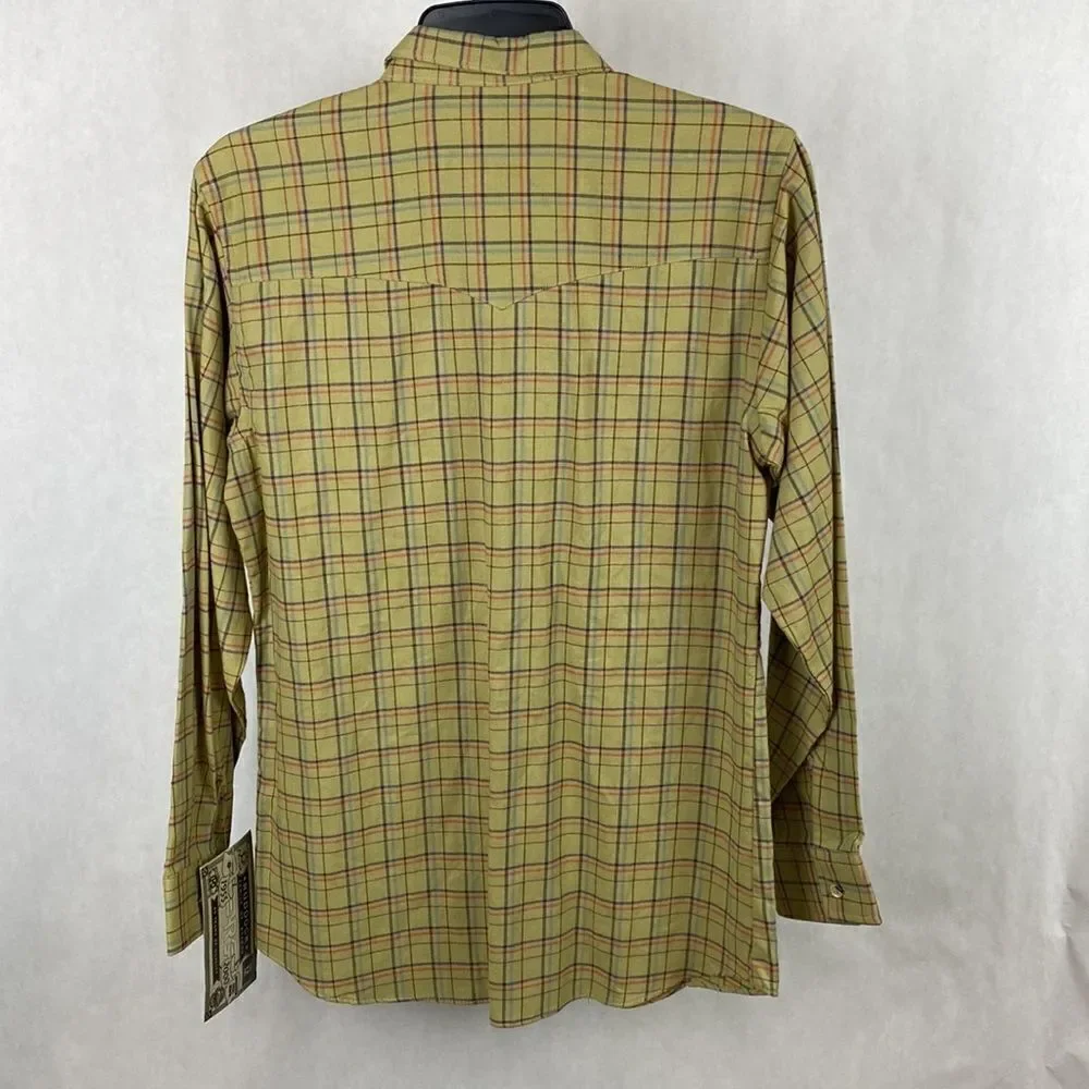 NWT Ruddock Shirts Button Down Vintage Made in USA Green Plaid Long Sleeve XXL